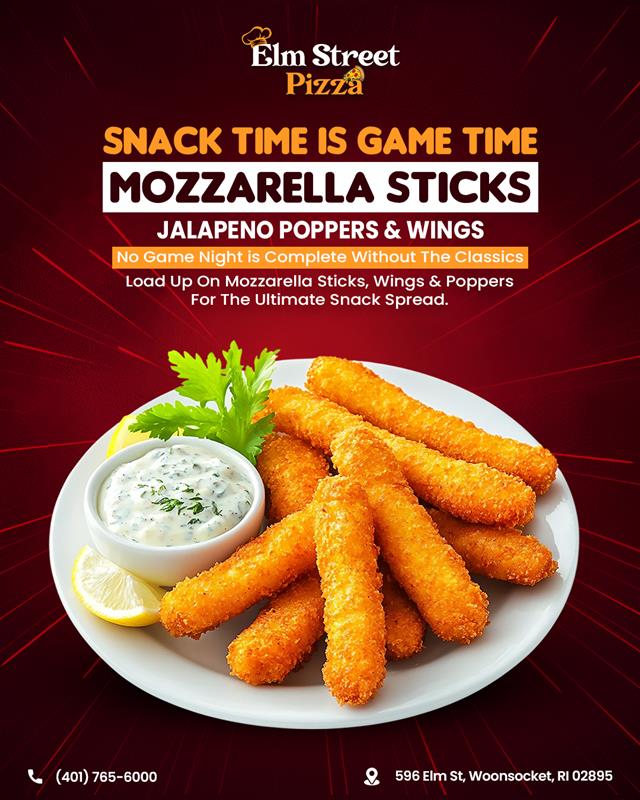 Mozzarella Sticks Jalapeno Poppers Wings