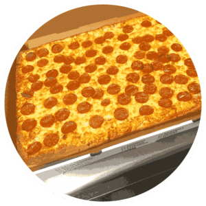 Party Size cheese Pizza and Party Size Pepperoni Pizza