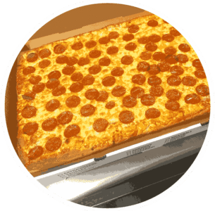 Party Size cheese Pizza and Party Size Pepperoni Pizza