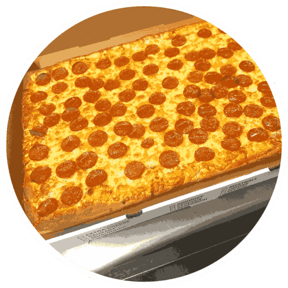 Party Size cheese Pizza and Party Size Pepperoni Pizza